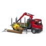 Bruder camion lemne Mercedes Benz Arocs cu macara de incarcare graifer si 3 busteni